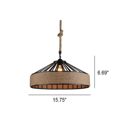 Moderne 1-flammige Pendelleuchte aus Eisenschnur im Industriedesign 