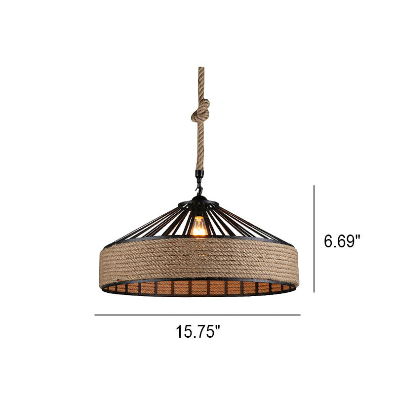 Moderne 1-flammige Pendelleuchte aus Eisenschnur im Industriedesign 