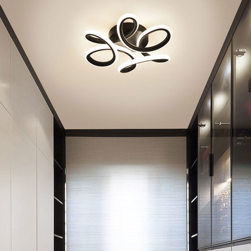 Modern Creative Curve Flower Shape LED Flush Mount Ceiling Light