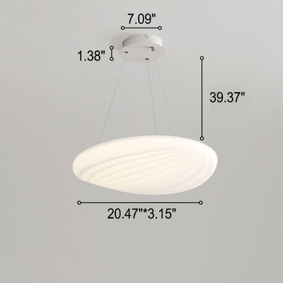 Moderne, minimalistische, milchweiße, gestreifte, runde LED-Deckenleuchte aus Acryl