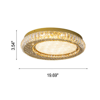 Modern Luxury Crystal Bird Nest Round LED Flush Mount Ceiling Light