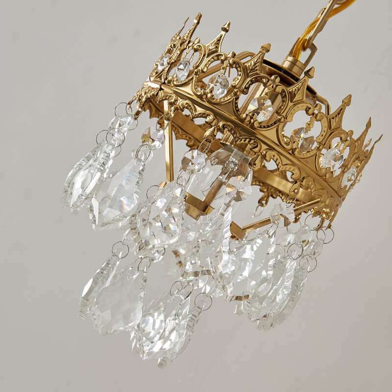 Vintage Luxury Crystal Crown 1-Light  Wall Sconce Lamp