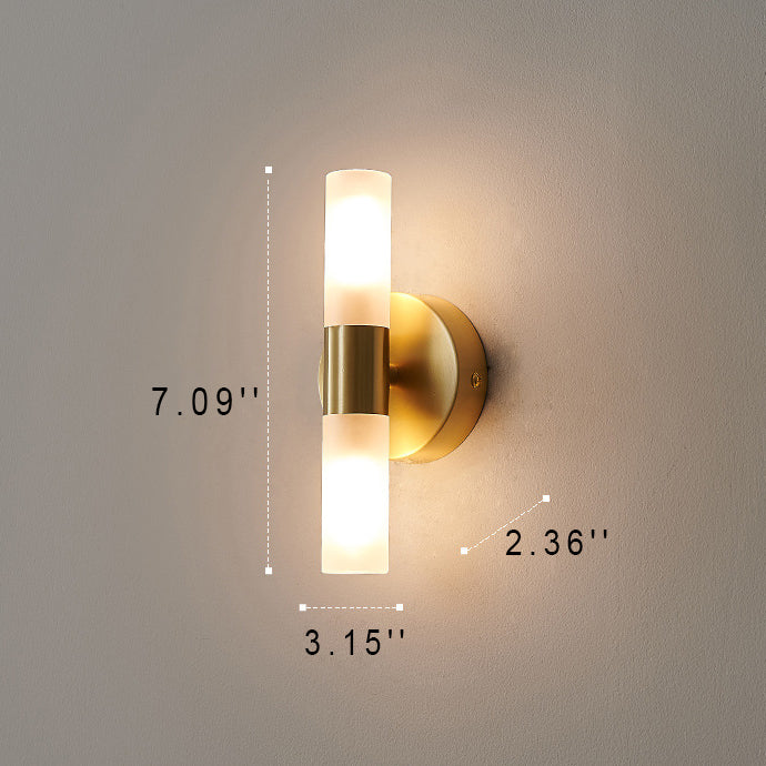 Modern Luxury Column Acrylic Brass 1/2/4 Light LED Wall Sconce Lamp