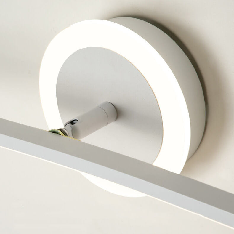 Applique murale LED avec ligne incurvée et minimaliste moderne, éclairage avant pour miroir 