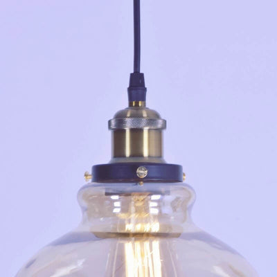 Retro Industrial Kürbis Runde Glas 1-Licht-Pendelleuchte 