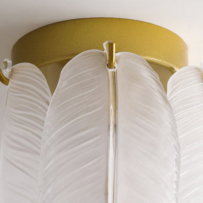 Plafonnier semi-encastré à 1 lumière en verre plume créative de luxe léger 