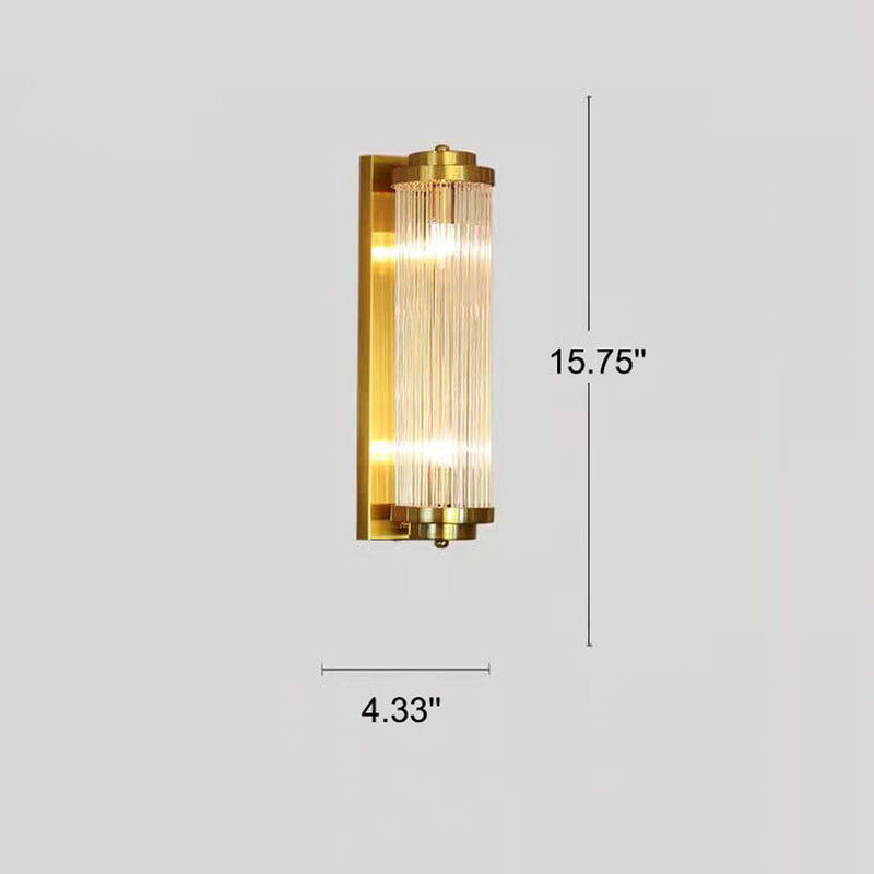 Modern Luxury Crystal Cylinder Column Rotation 2-Light  Wall Sconce Lamp