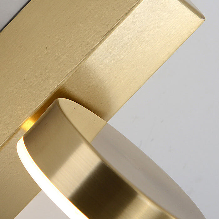 Modern Luxury Square Brass Suspension Chain LED Wall Sconce Lamp