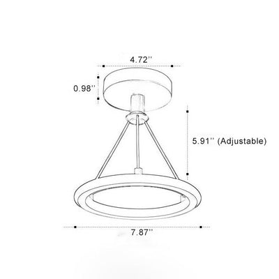 Luminaire suspendu moderne à 1 lumière LED circulaire simple 