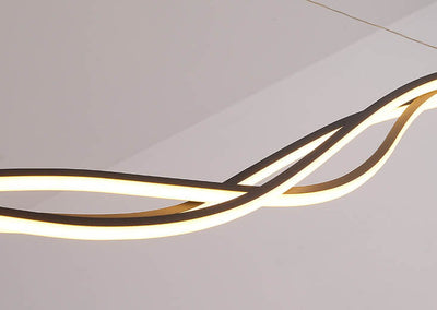 Nordic Long Curved Line LED Art Chandelier