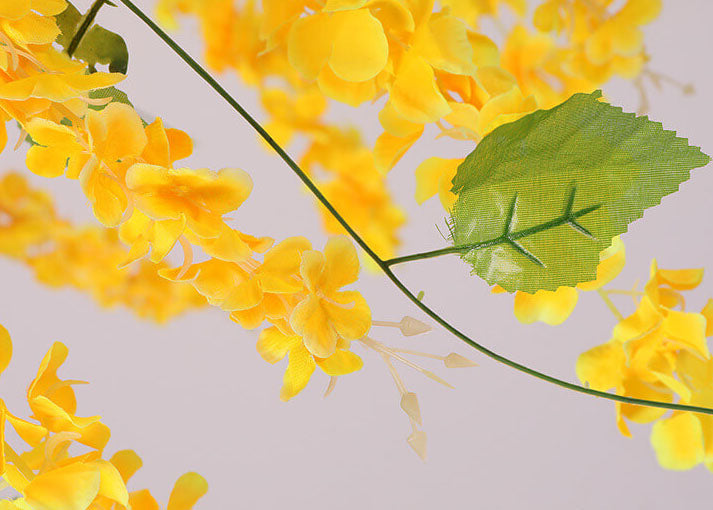 Retro gelbe Blumensimulation Pflanzen 1-Licht Pendelleuchte 
