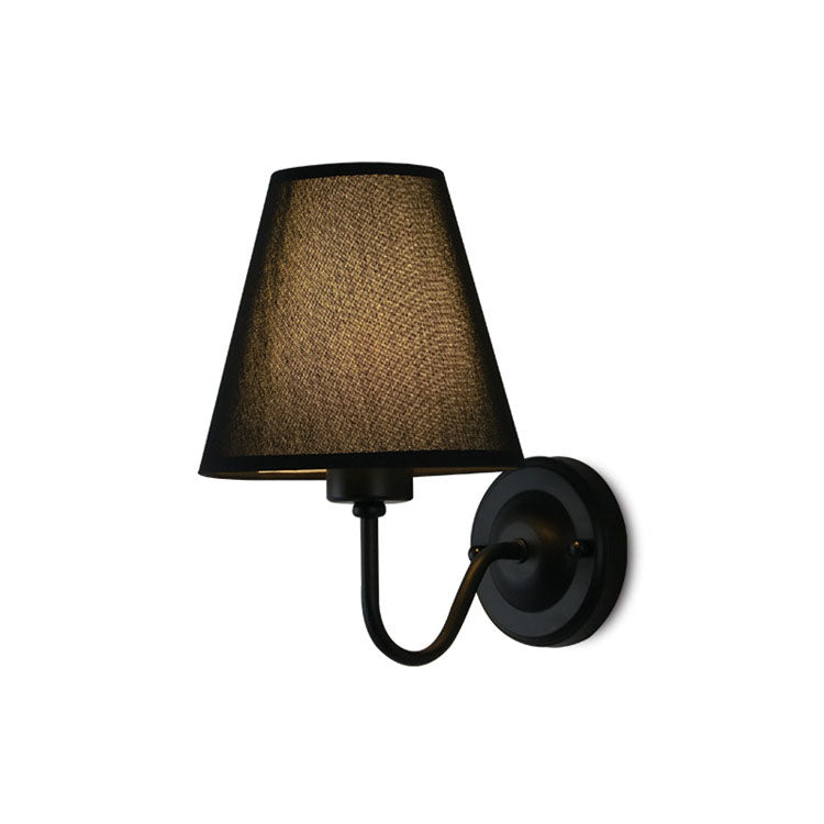 Modern Fabric Bell Shade Bend Arm 1-Light Wall Sconce Lamp