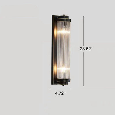 Modern Luxury Crystal Cylinder Column Rotation 2-Light  Wall Sconce Lamp