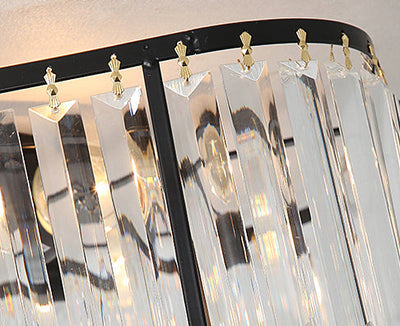 Plafonnier encastré moderne à 5 lumières carrées en cristal 