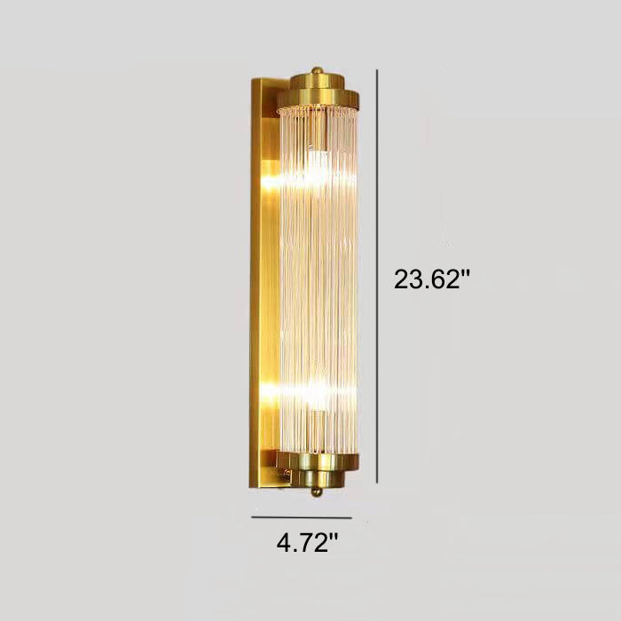 Modern Luxury Crystal Cylinder Column Rotation 2-Light  Wall Sconce Lamp