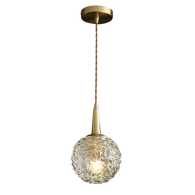 Modern Water Pattern Crystal Globe Ball 1-Light Ceiling Light