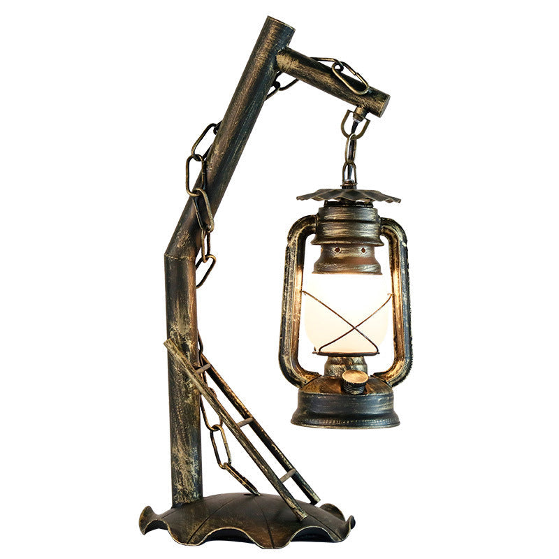 Retro Kerosene Lamp Iron Bronze 1-Light Table Lamp