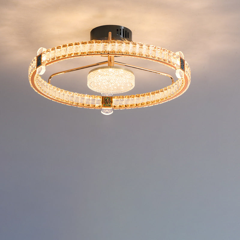 Light Luxury Minimalist Crystal Ring LED Flush Mount Light