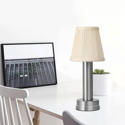 Light Luxury Fabric Shade USB Charging Wireless LED Table Lamp