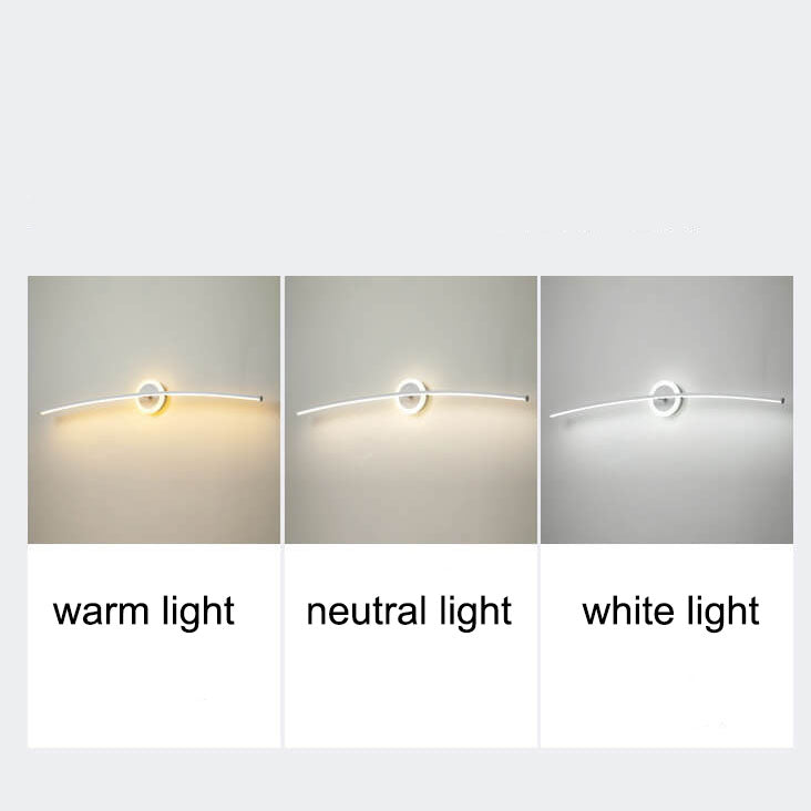 Moderne, minimalistische LED-Spiegelfrontleuchte mit gebogener Linie 