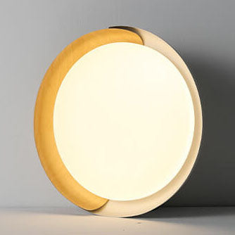 Plafonnier encastré à LED à grain de bois à bol rond minimaliste 