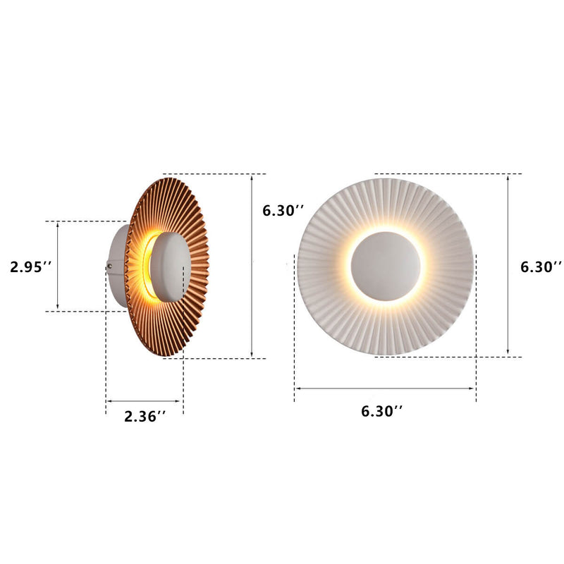 Moderne 1-flammige LED-Wandleuchte aus Aluminium mit runden Muschelstrukturen 