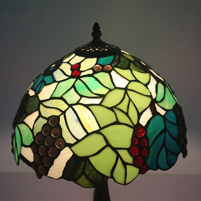 Lampe de table à 1 lumière en verre teinté fruit rustique Tiffany 
