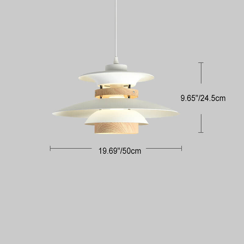 Traditional European Iron Aluminum Flying Saucer Shade 1-Light Pendant Light For Living Room