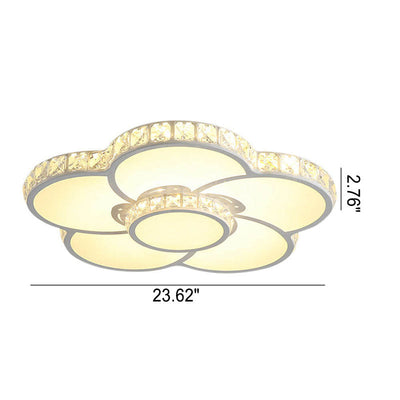 Modern Light Luxury Flowers Crystal LED Flush Mount Ceiling Light