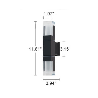 Modern Acrylic Lampshade Outdoor Waterproof Single And Double Head LED Wall Sconce Lamp