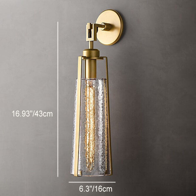 European Light Luxury Metal Glass 1-Light Wall Sconce Lamp