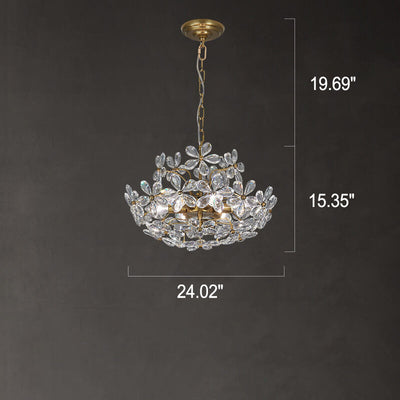 French Luxury Crystal Flower 6/8 Light Chandelier