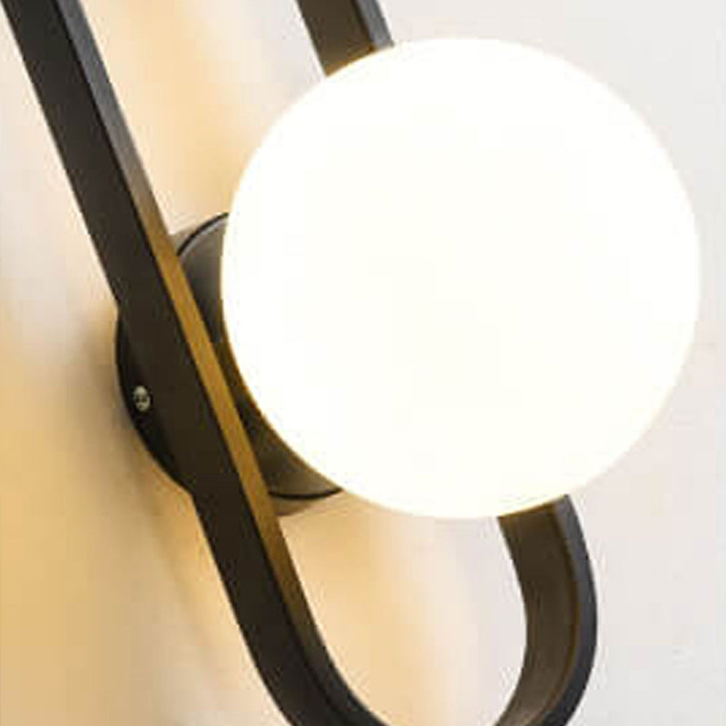 Modern Minimalist Oval Ring Iron Glass 1-Light Wall Sconce Lamp