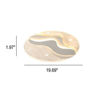 Moderne, minimalistische, runde LED-Deckenleuchte mit Sternenhimmel-Effekt