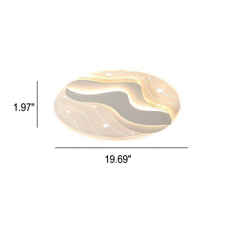 Moderne, minimalistische, runde LED-Deckenleuchte mit Sternenhimmel-Effekt