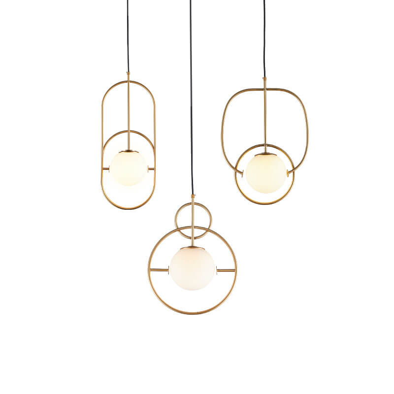 Nordic Creative Circle Ball Glass 1-Light LED Pendant Light