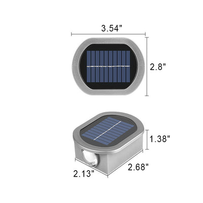 Lampe d'extérieur solaire ovale hexagonale étanche à LED pour applique murale de patio 