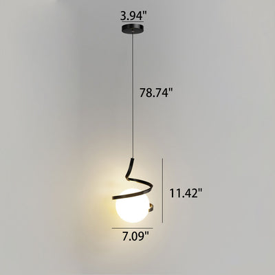 Suspension LED minimaliste moderne en fer forgé 