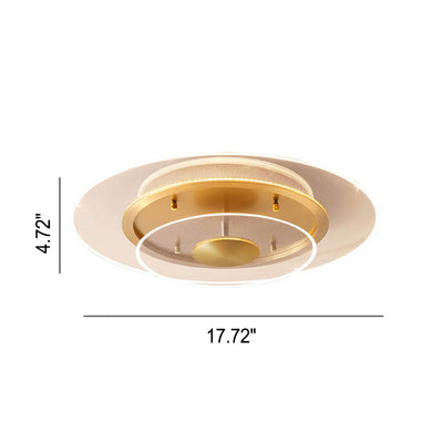 Modern Light Luxury Round Acrylic Gold LED Flush Mount Ceiling Light