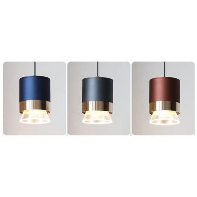 Lumière pendante LED acrylique cylindrique en aluminium de luxe de lumière nordique 