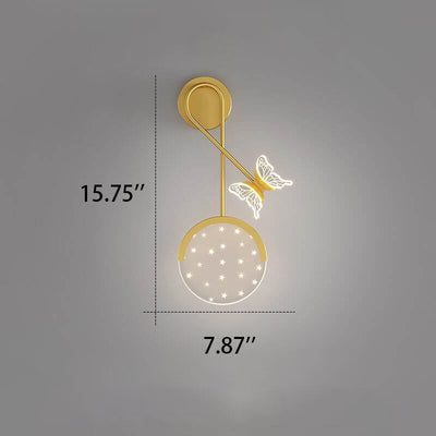 Creative Modern Acrylic Butterfly Star Design LED Wall Sconce Lamp