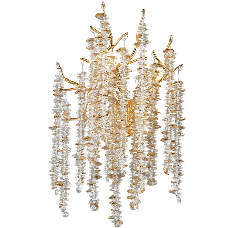 Modern Light Luxury Tree Branch Crystal 3-Light Wall Sconce Lamp