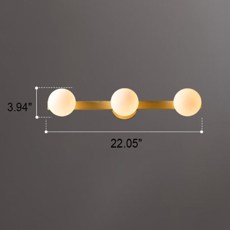 Moderne, minimalistische Orb 2/3-Licht-Wandleuchte aus Vollkupferglas 