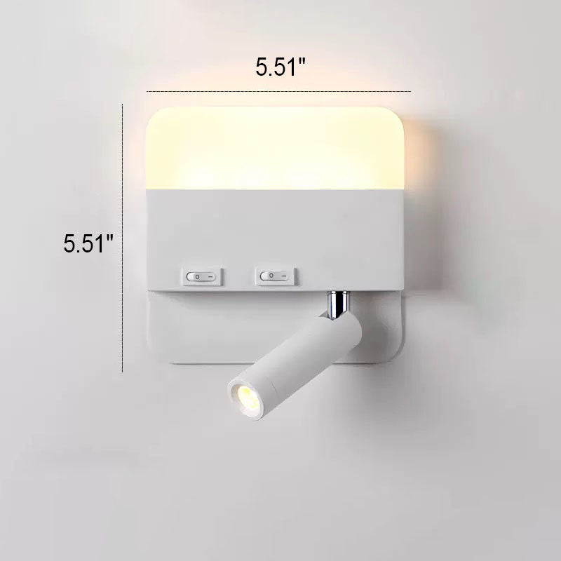 Moderne minimalistische runde quadratische Acryl-Aluminium-LED-Lesewandleuchte