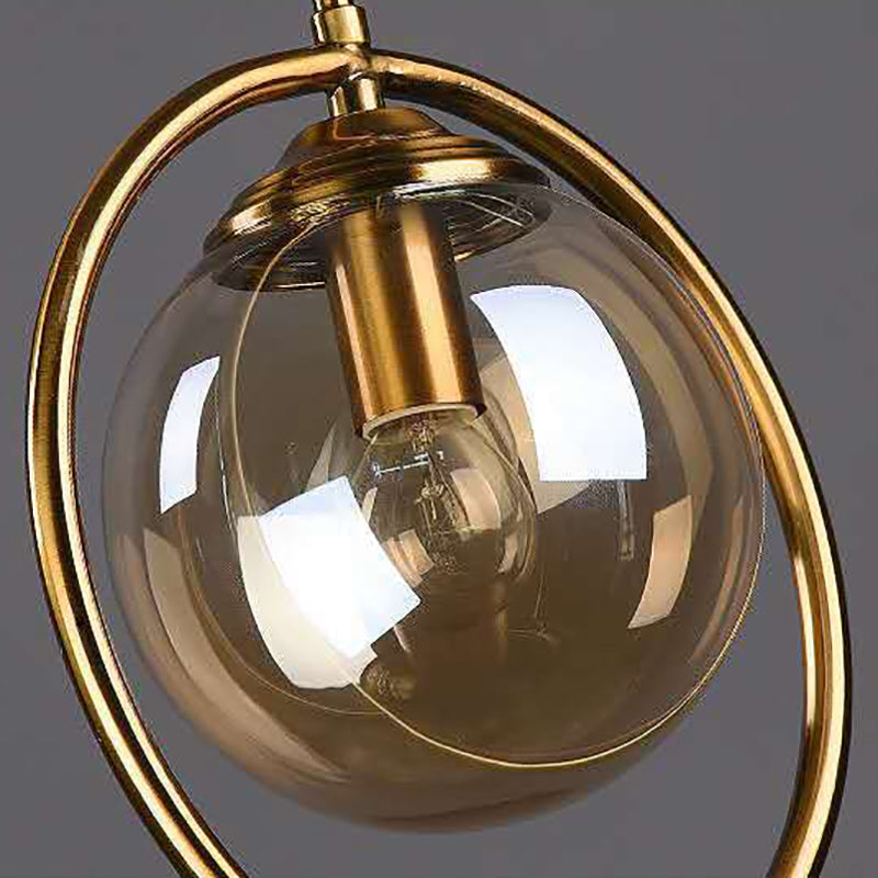 Modern Minimalist Round Ball Iron Glass 1-Light Pendant Light For Bedroom