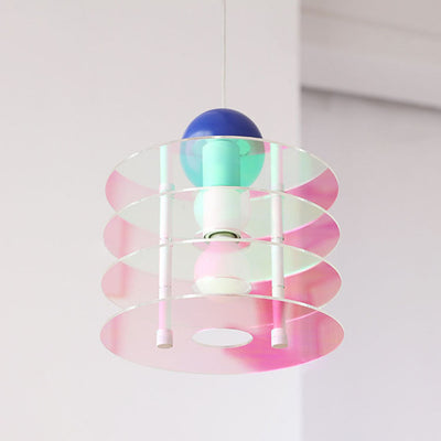 Contemporary Nordic Colorful Acrylic Flying Saucer 1-Light Pendant Light For Bedroom