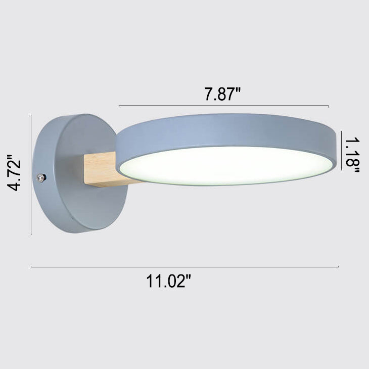 Applique murale LED ronde créative nordique couleur Macaron 