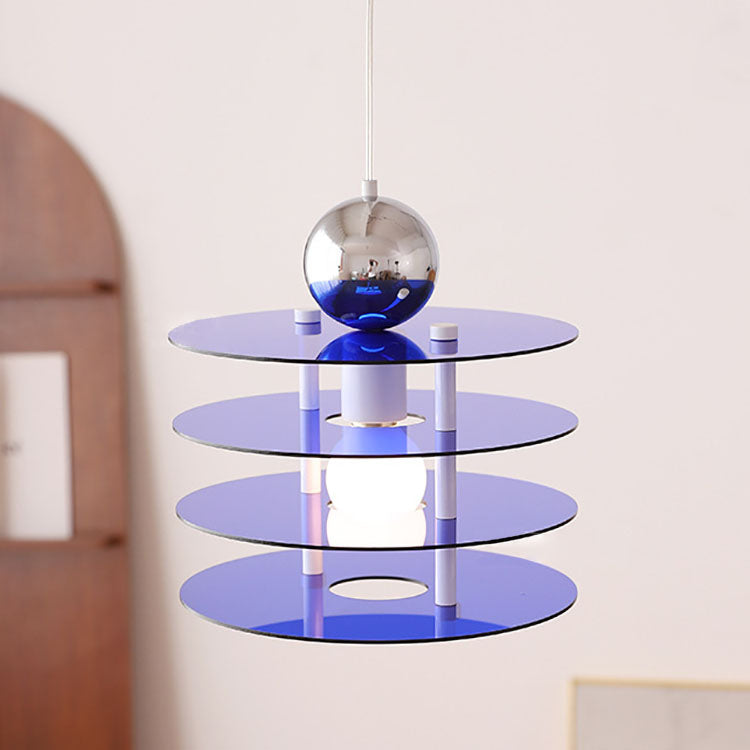 Contemporary Nordic Colorful Acrylic Flying Saucer 1-Light Pendant Light For Bedroom