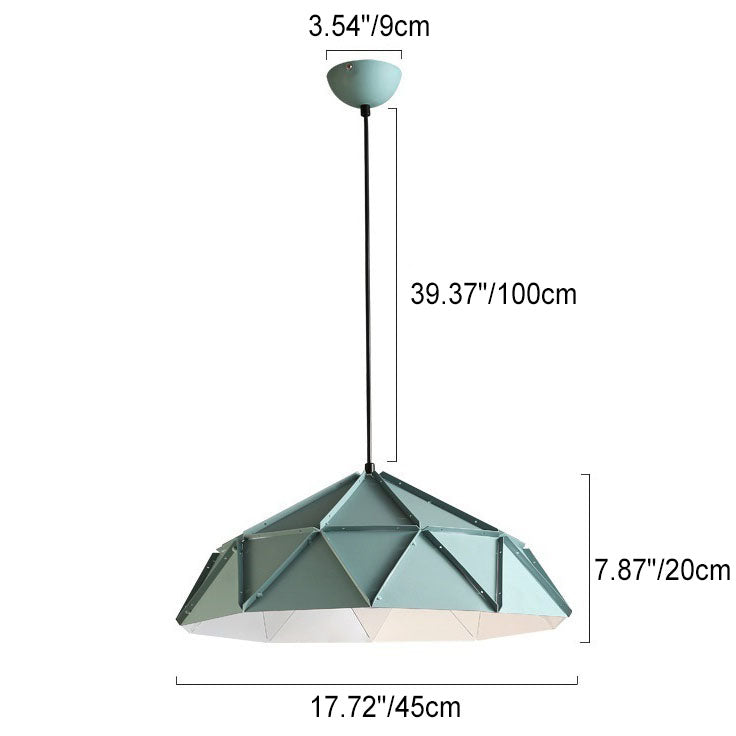 Lampe suspendue à 1 lumière en fer prismatique de grange créative nordique 