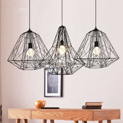 Vintage Industrial Iron Cage 1-Light Pendant Light